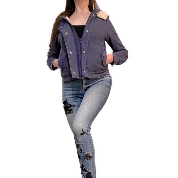 Anthropologie Allihop hoodie jacket blue medium - Picture 3 of 16